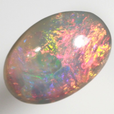 SOLID SEMI BLACK OPAL Bright red and orange over blue